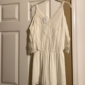 Brand New White Shorts Romper